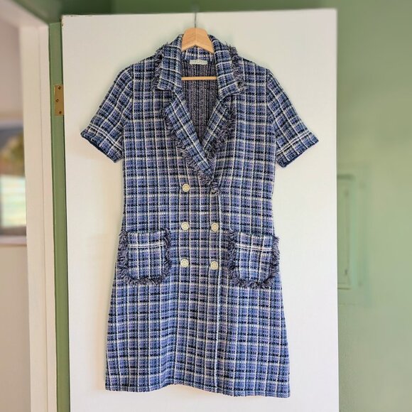 Sandro Ludivine Double Breasted Tweed Mini Dress NWT Size 38 US Size 6 or S - Picture 12 of 16